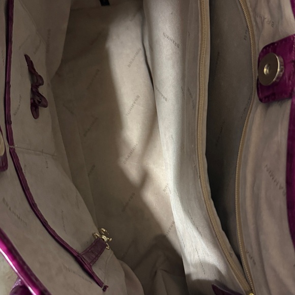 Brahmin Fuchsia Crocodile-Embossed Tote - Picture 5 of 9